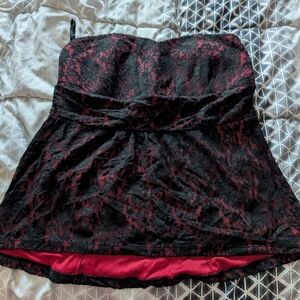 Torrid Black and Red Lace Bustier